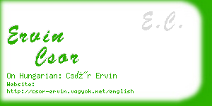 ervin csor business card